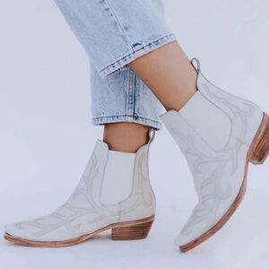 Free People wayward pointed toe white boot